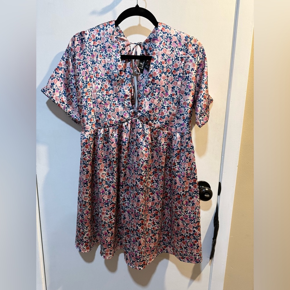 Lulu's Pink Floral Kids Dress-#1005